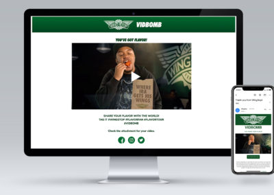 Video portal for Wingstop customers who participated in onsite video shoots